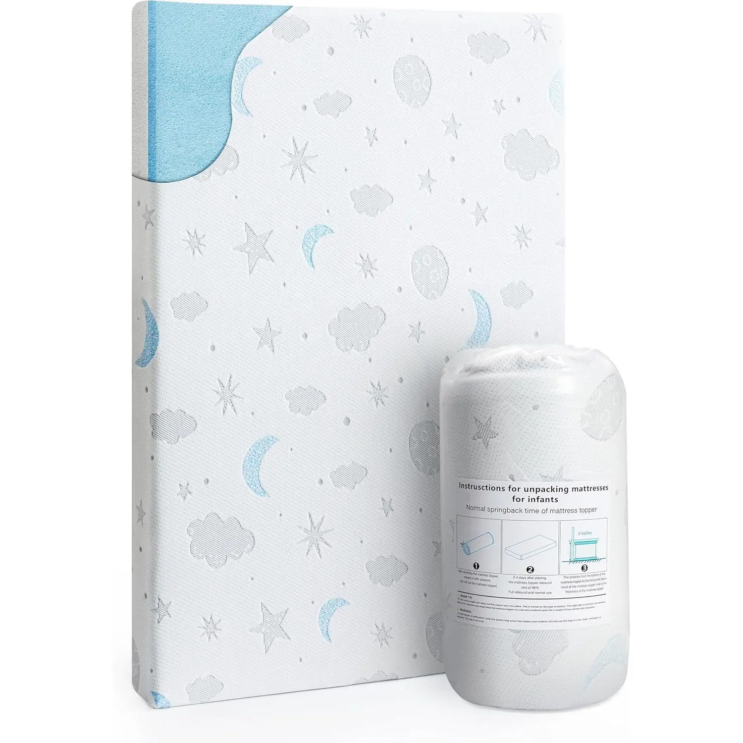 Pack and Play Mattress 38x26'' Breathable Soft Plush Memory Foam for Baby Toddler Travel Includes Removable Washable Cover Fits Play Pen Playard Pack Play Mattress Topper Pad