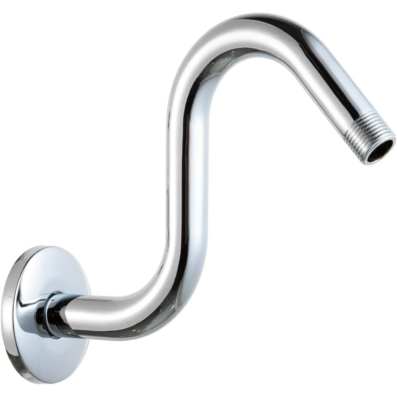 Shower  Extension Arm 6 in, S Shaped Shower Arm with Flange High Rise Goose  Shower Arm Extension Chrome Finish