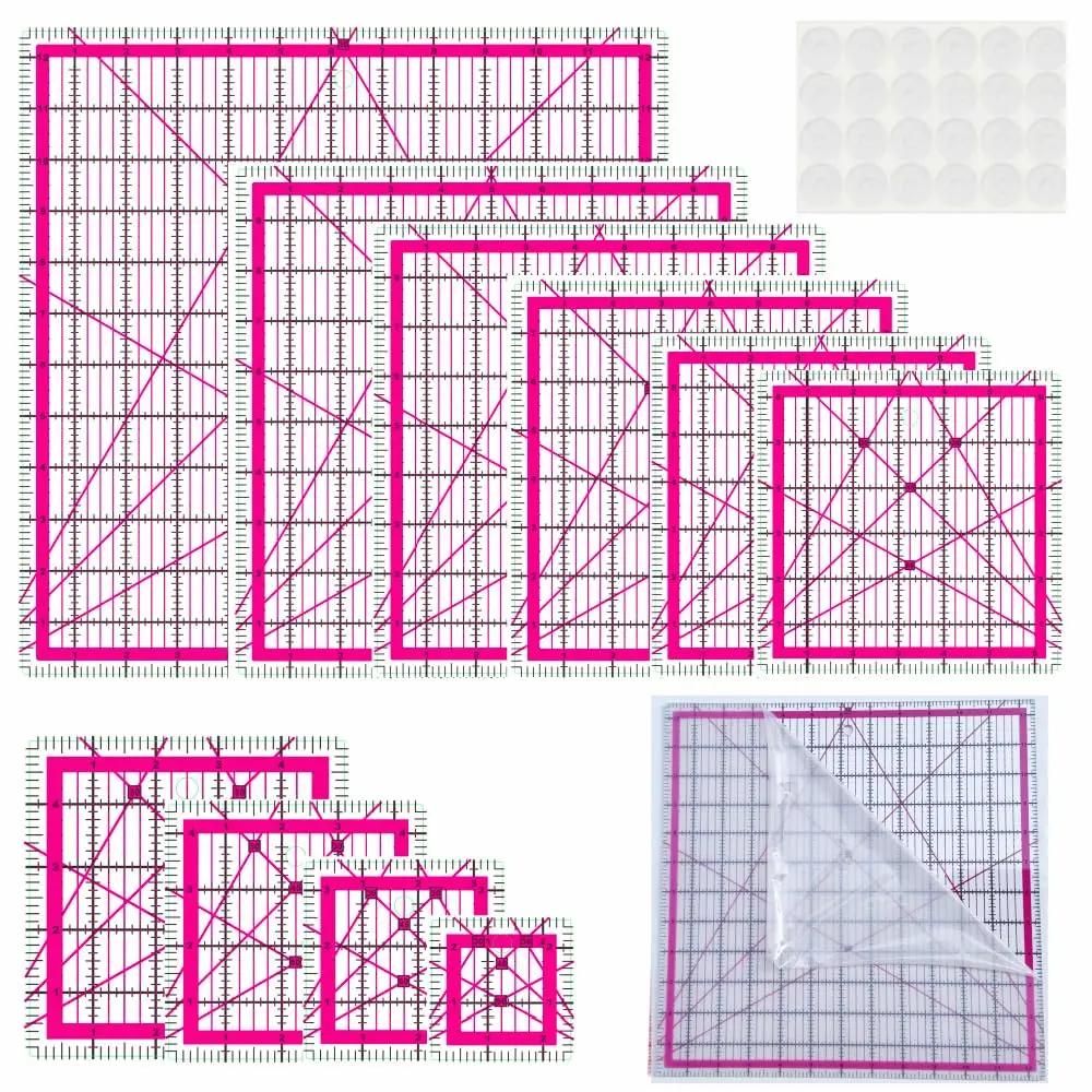 Quilting Rulers,10 Quilting Square(2.5",3.5",4.5",5",6.5",7",8",9",10",12.5")