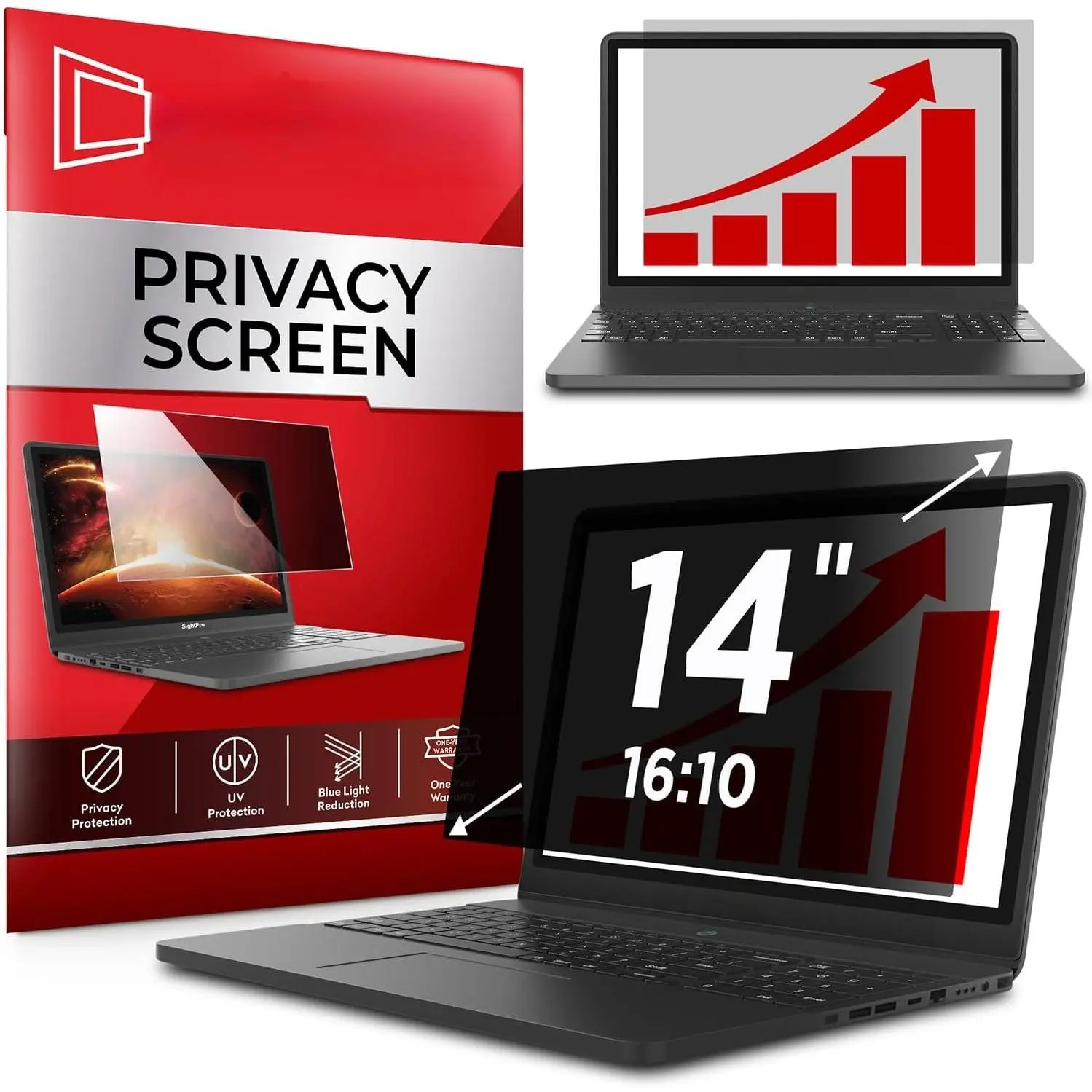 14 Inch 16:10 Anti-Glare Laptop Screen Filter, Laptop Fit Privacy Block Screen Cover Shield Protector, Mobile Users