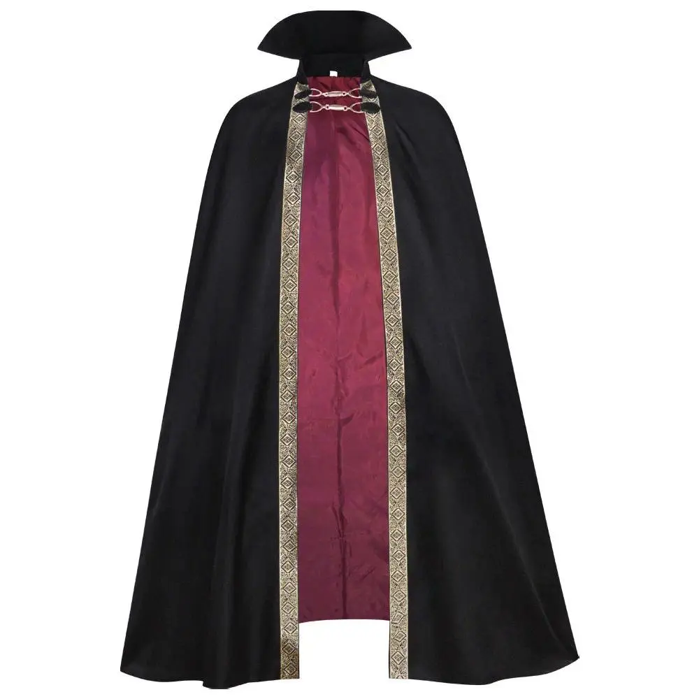 Halloween Vampire Costume Adult  Dracula Devil  Witch Cosplay Cape Medeival Gothic Steampunk Death Cloak Metal Chain