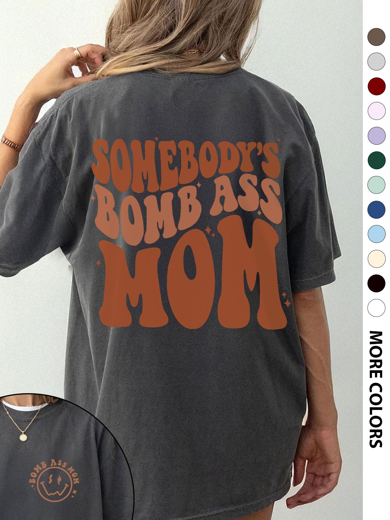 Women's Letter & Cartoon Face Print Drop Shoulder Tee, Casual Style Half Sleeve Round Neck T-Shirt for Daily Wear, Ladies Clothes for All Seasons