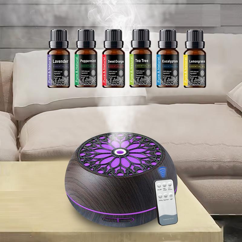 550ml Smart Diffuser with 6 Oils , Custom Timer & RGB Lighting for Modern Home Decor air purifier essential oil aroma diffuser humidifier aromatherapy oil wood grain design Round Household 550ml Smart Diffuser with 6 Oils , Custom Timer & RGB Lighting for Modern Home Decor air purifier essential oil aroma diffuser humidifier aromatherapy oil wood grain design Round Household