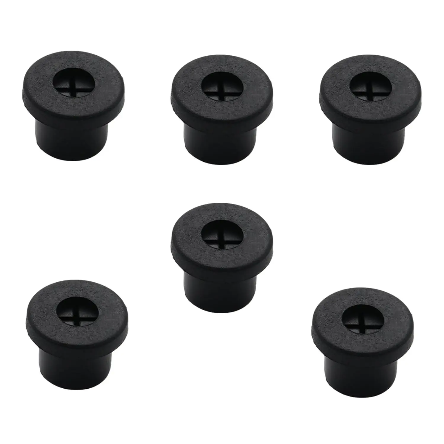Black Rubber Cable Cord Grommets (6 Pcs, 10mm/3/8in) - Desk Wire Hole Cover for Home Office Desk, Computers & Furniture Wire Organizing