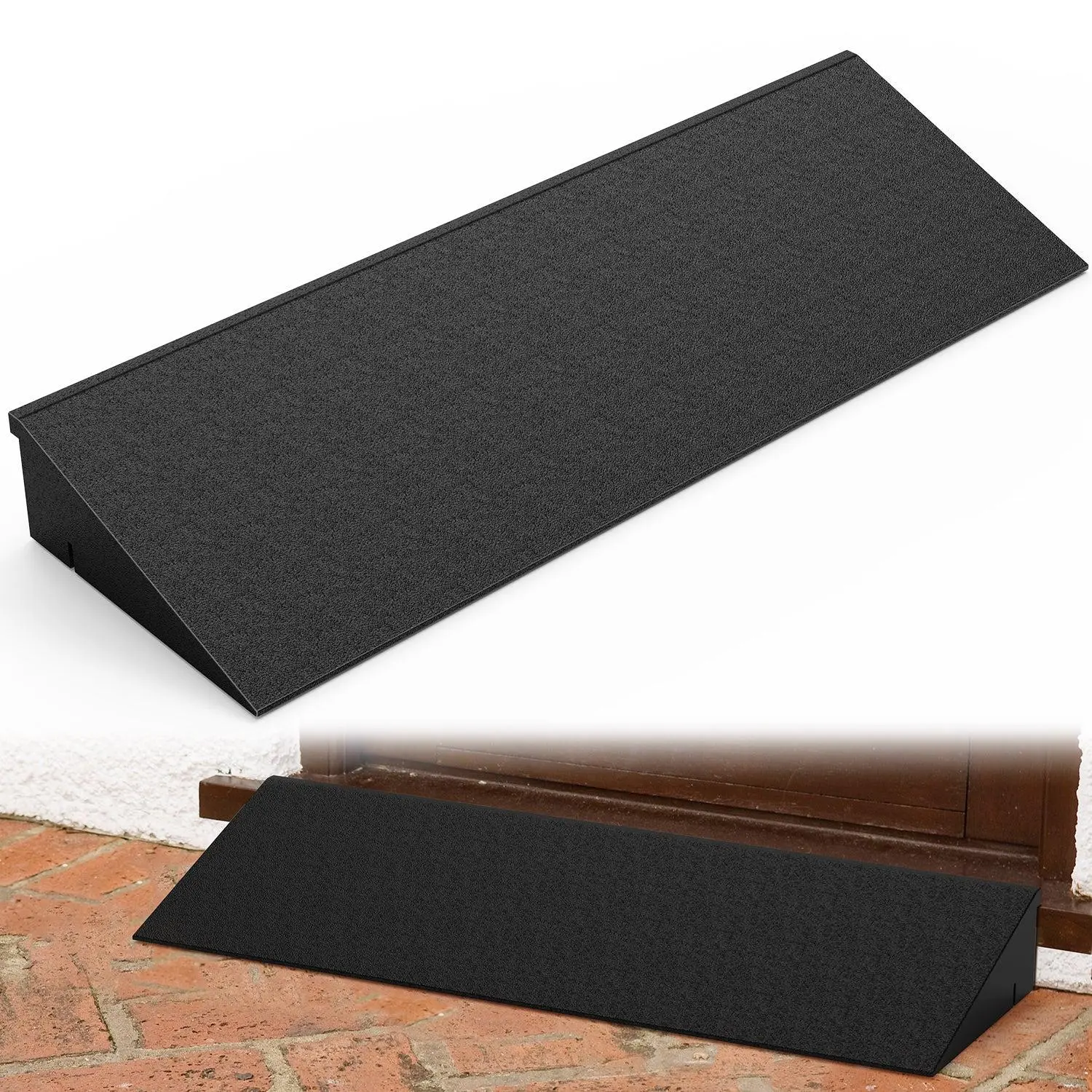 Nilight Natural Rubber Non-Slip Low Profile Threshold Ramp - 19.7*6.3*2.4 Inch Wide, Heavy-Duty Load Capacity Rectangular Stair Pads for Doorways, Home Steps, Father's Day Gift