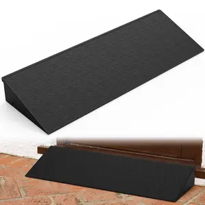 Nilight 2.4In Low Profile Natural Rubber Smooth Access Threshold Ramp - 19.7In Wide, Heavy-Duty Double-Sided Rectangular Stair Pads, Stabilized Base, Quick Setup for Doorways, Home Steps, Father's Day Gift