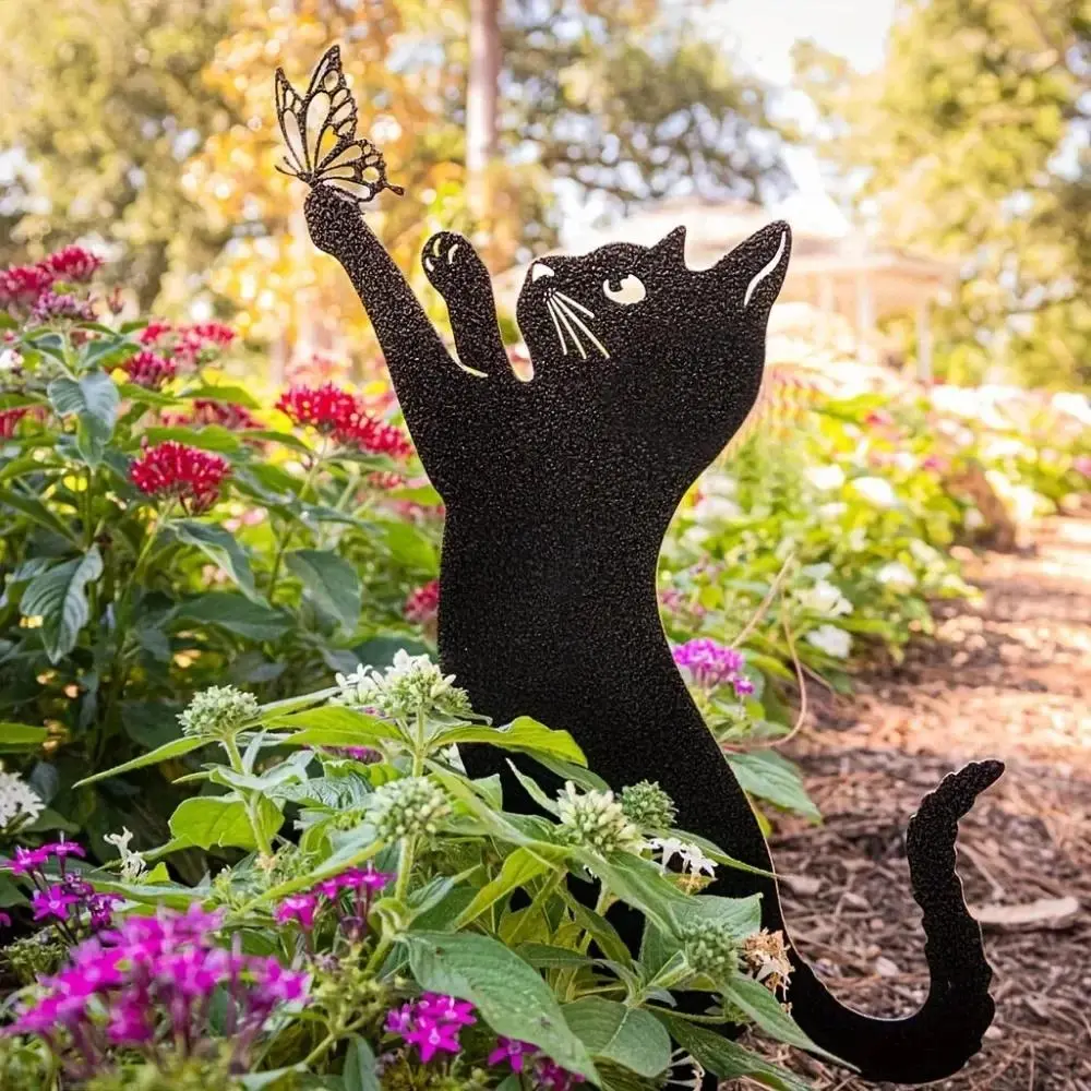 High-quality single-piece cat group portrait garden decoration: Visually appealing pet-themed outdoor exquisite decoration. Outdoor statue, Exterior Decorative Statues
