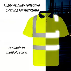 Reflective T-Shirt, High-Visibility Reflective Clothing At Night, Breathable Construction Site Reflective Polo Shirt, Reflective Clothing