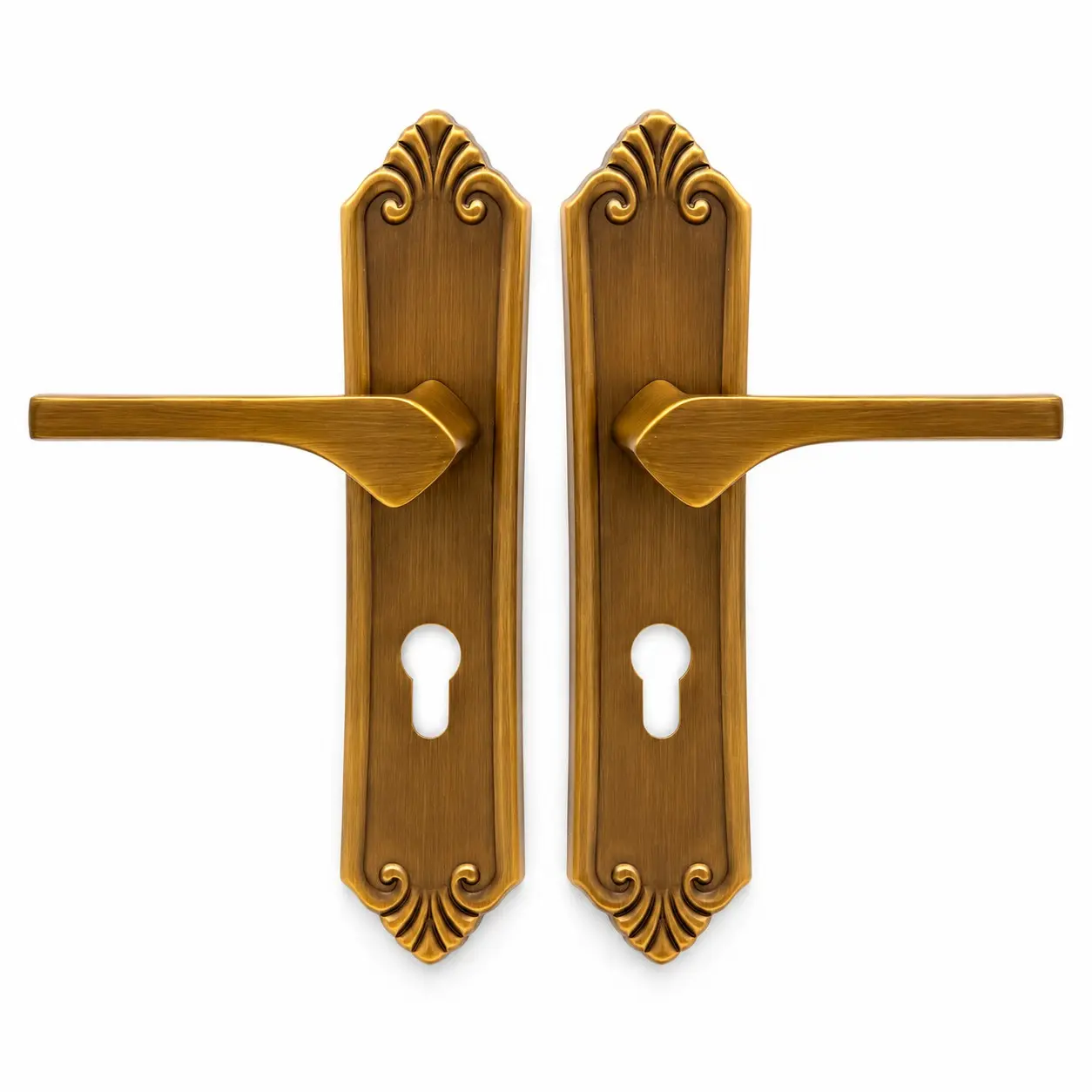 Vintage European Style Quiet Door Lock Set, High-End Brushed Brass Bedroom Wooden Door Handle Lock Body, Precision Craftsmanship, Door Hardware