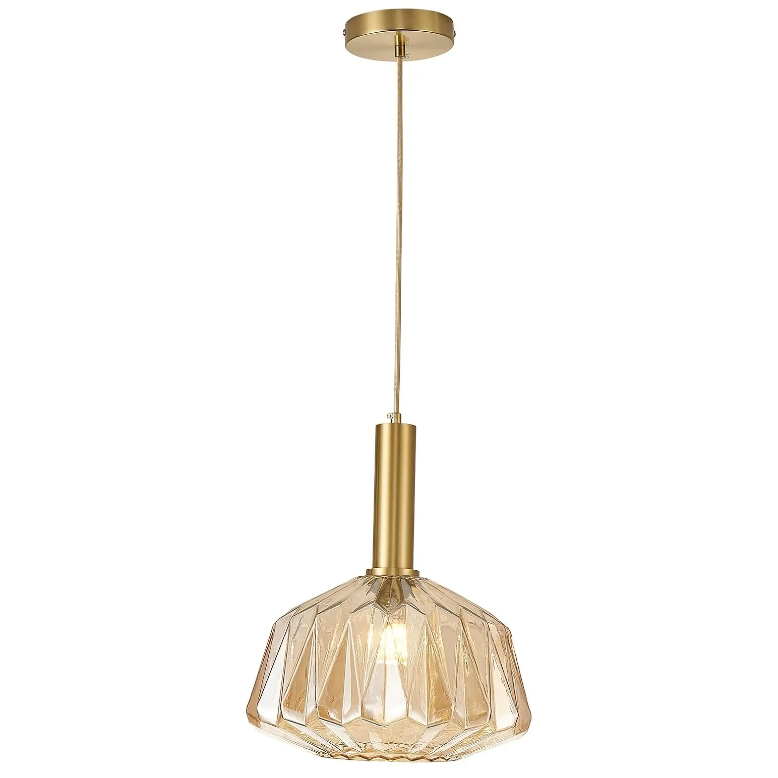 Modern Glass Pendant Light, Ceiling Fixture for Kitchen Island, Dining Room, Bedroom, Contemporary Lighting (bulb Not Included)