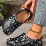 Women's Fashion Cartoon Print Mule Shoes, Lightweight Eva Material, All-Season Closed-Toe Platform Thick Soled Mules, Casual Clogs, Casual Foot Clogs, Ideal for Beach and Garden, Garden Clogs