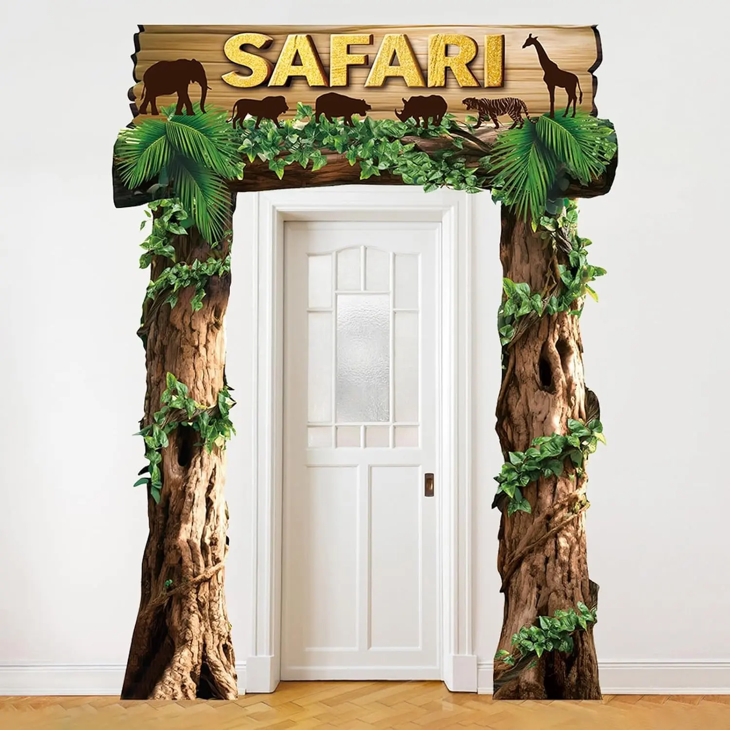 Jungle Safari Animals Party Decorations Birthday Porch Banner Backdrop Supplies Door Hanging Rainforest Photo Booth Prop Zoo Theme