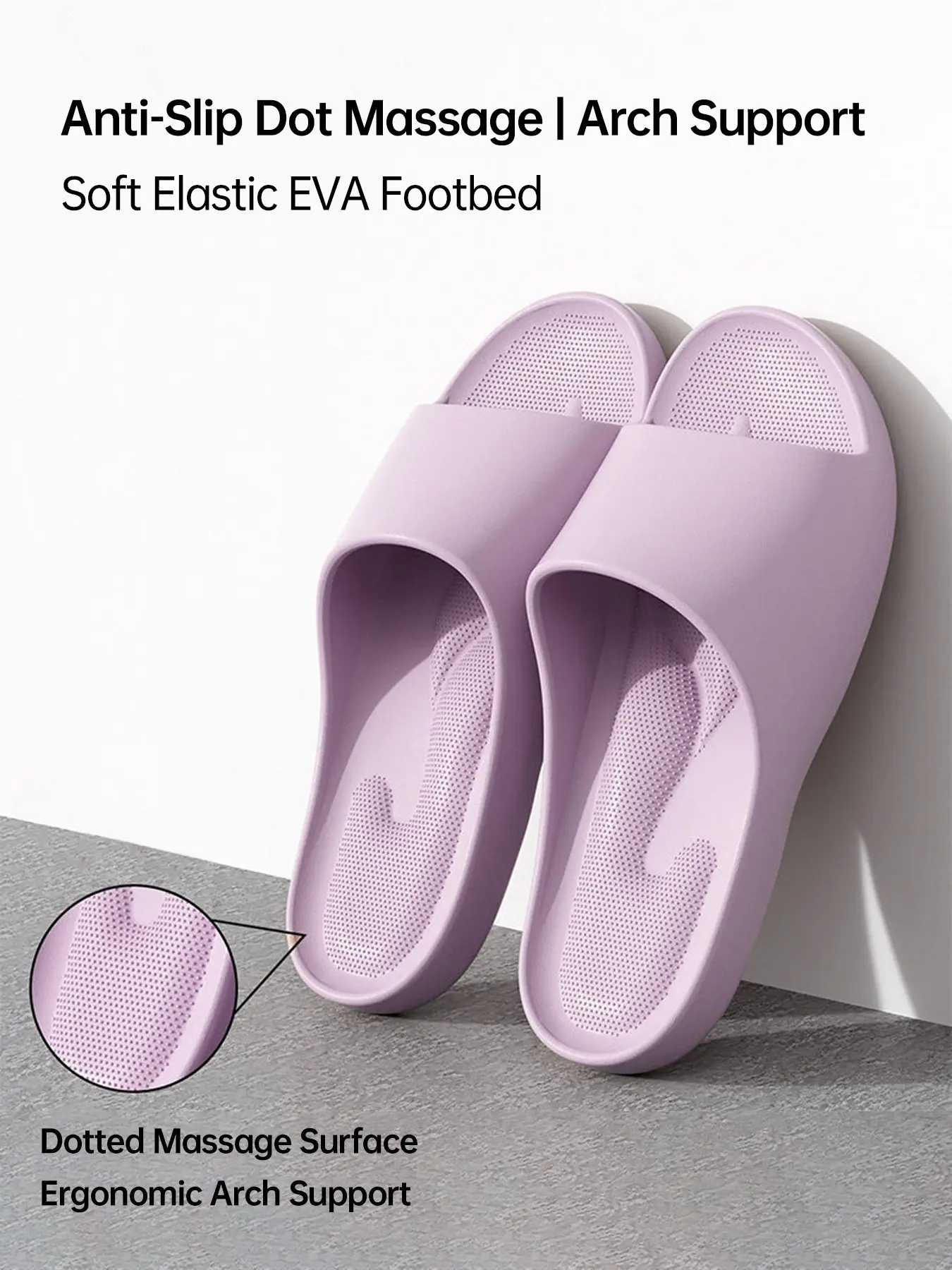 Ergonomic Cushioned Quick Dry Shower Slides, Shock Absorbing Silent Massage Sandals for Men Women Travel, Slipper