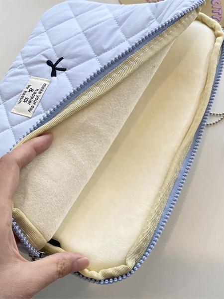 Cute Lingge Embroidered Bow Tablet Bag Laptop Bag compatible with Macbook Full of Girl Hearts Laptop Cover
