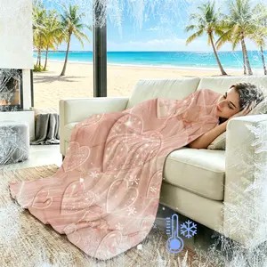 Minimalist Marble Glitter Heart Cooling Blanket, Ultra Soft Microfiber, Cool Breathable Sweat-Wicking Skin-Friendly Fabric, Lightweight Portable Multi-Purpose Throw with Q-MAX＞0.3, Ideal Gift