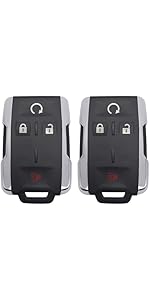 Replacement Key Fob Cover Case fit for Chevy Silverado Colorado GMC Sierra 1500 2500 3500 HD Canyon 2014 2015 2016 2017 2018 2019 2020 2021 Keyless Entry Remote Control Key Fob Shell