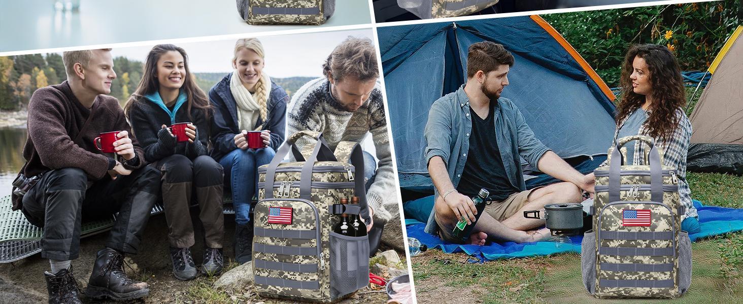 Tactical Backpack Cooler,Large Cooler Backpack Lunch Box for Men Adults Work with Handle,Insulated Soft Thermal Bag