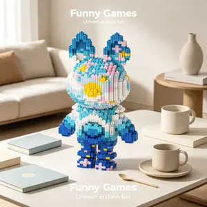 Building Block Toy Set, 25cm High Bear Construction Kit, Creative DIY Model Kit, Unisex Gift, Home Decor, Building Block Sets