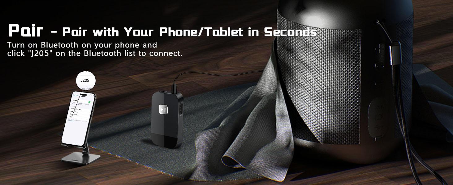 Advanced Bluetooth 5.4 Receiver for Home Stereo, Wireless Audio Adapter for Wired Speaker Car Stereo Music Streaming with 3.5mm RCA Jack, 20 Hours Playtime, Easy to Slide ON/Off, Multi-Point