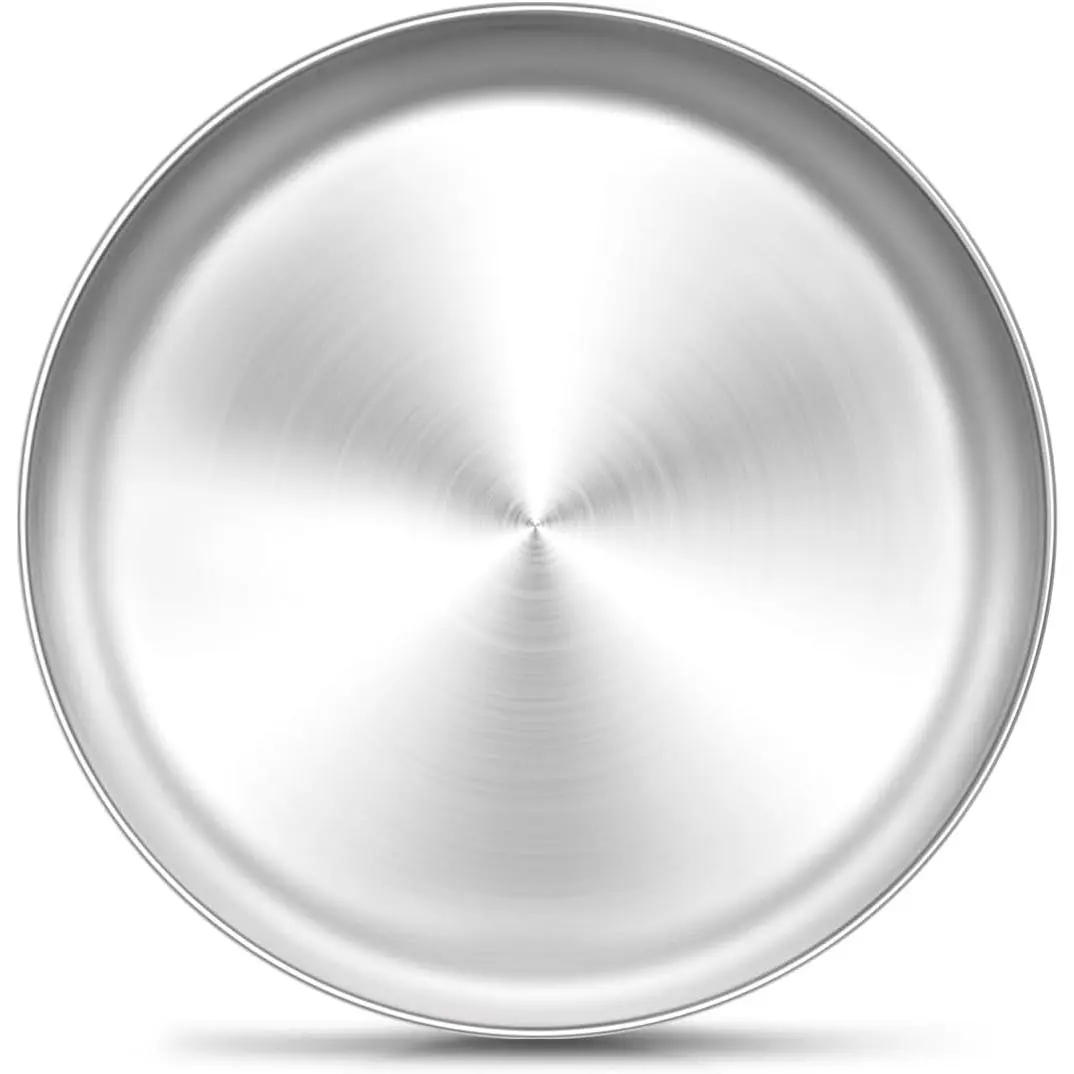 9 Inch Pizza Pan, Stainless Steel Small Pizza Tray for Oven - 1 count | Round Pizza Dish Plates for Oven, Baking Serving Bread Pie Cookie for  Party Café Camping,  & Dishwasher Safe
