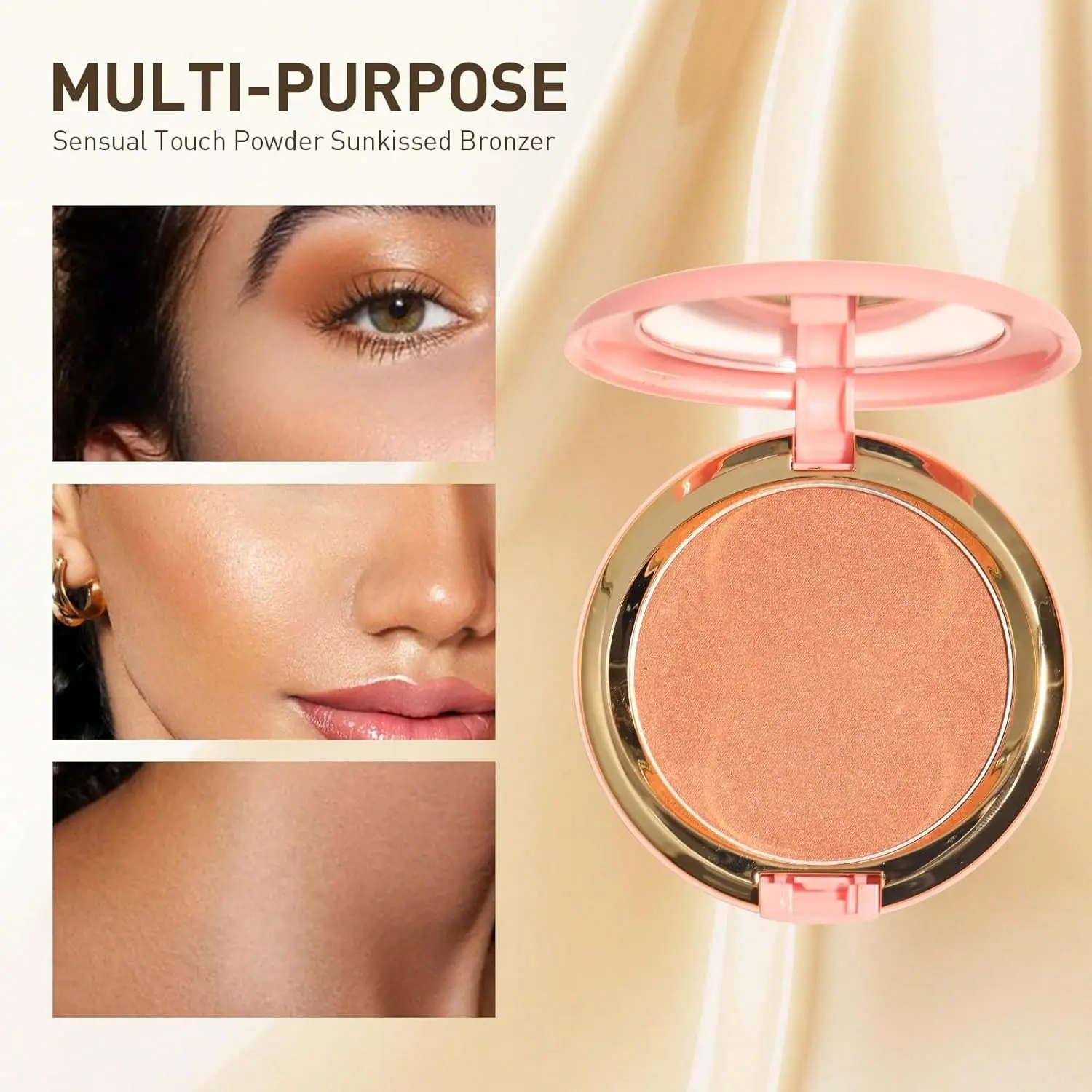 beauty glazed Shimmering Bronzing Powder That's Long-Lasting, Matte, Bold, Lightweight, Easy To Blend, And Finishes The Cheeks