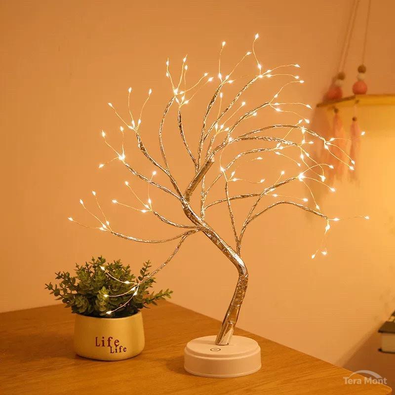 Dual Mode Touch Switch Gold Leaf Tree Light with 72 LED Copper Wire String Lights for Valentine Bedroom Christmas Decorative Lamp