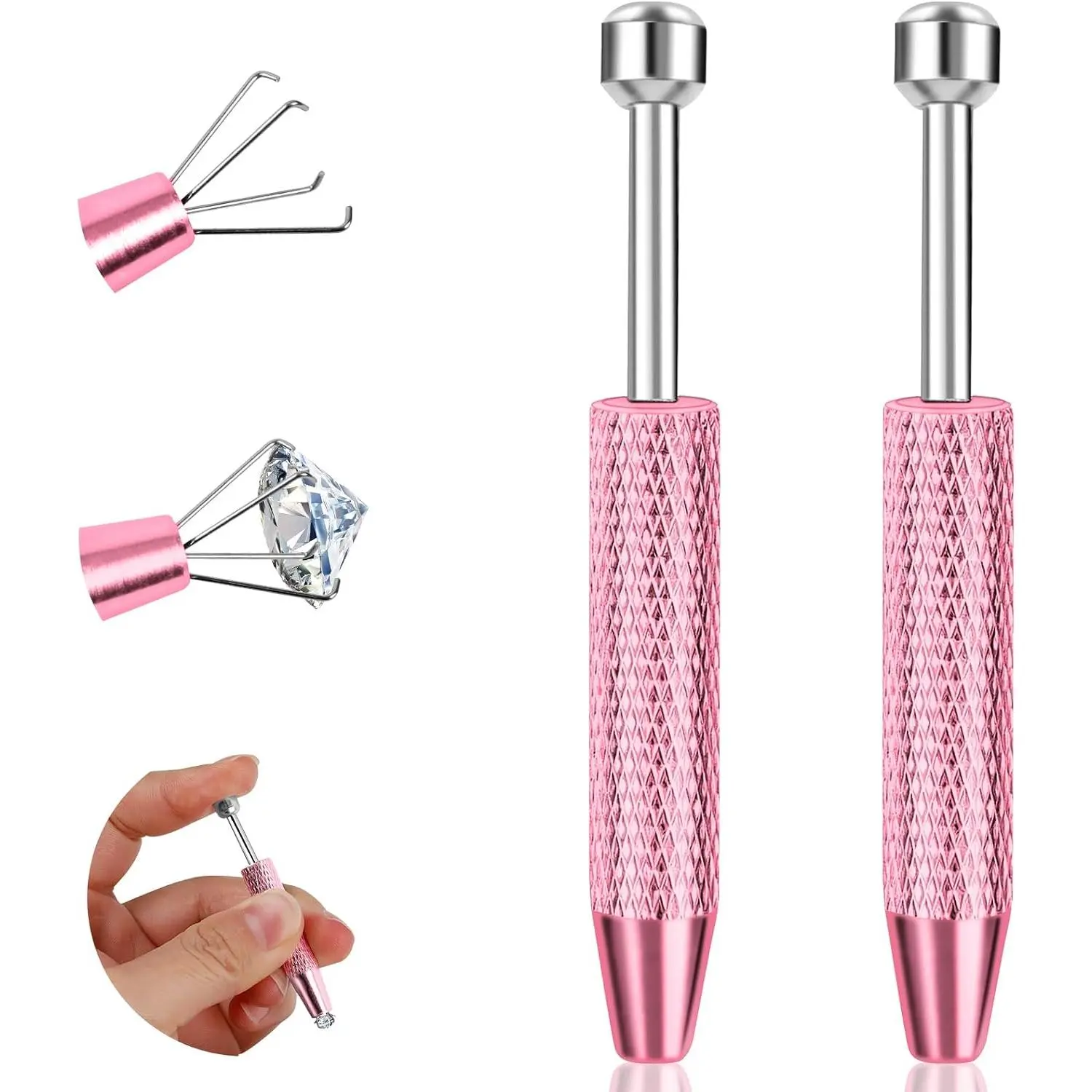 2Pcs Piercing Ball Tool for Changing Jewelry, Stianless Flat Back Earring Applicator Internally Threaded Push Pin Piercing Tool