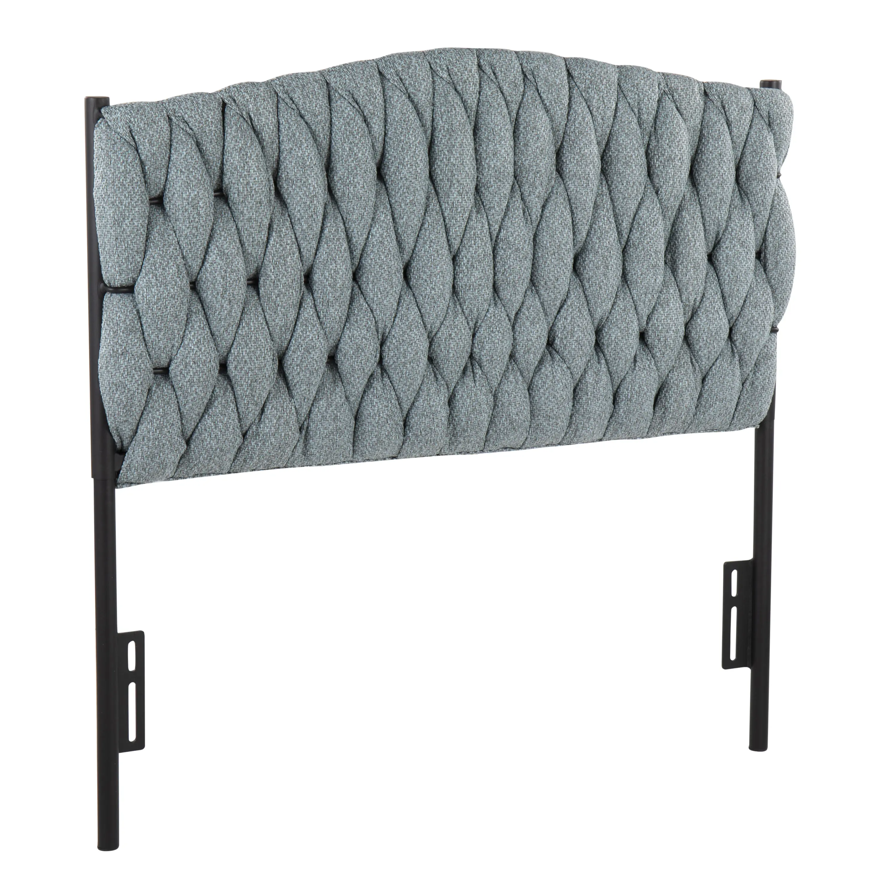 ARCH Twin Size Headboard Black Metal Frame Blue Fabric Upholstered Bed Headboard for Bedroom, Modern Tufted Headboard with Metal Legs, Sturdy Support for Twin Bed, Easy Assembly, Home Decor Accent, Home Furniture and Household Product Search Terms
