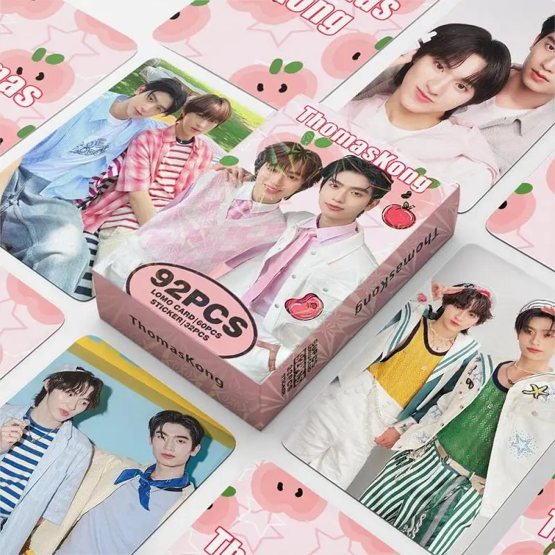 92Pcs ThomasKong Thai Star CP Lomo HD Photo Cards Set with Decorative Stickers Fan Collection Gift