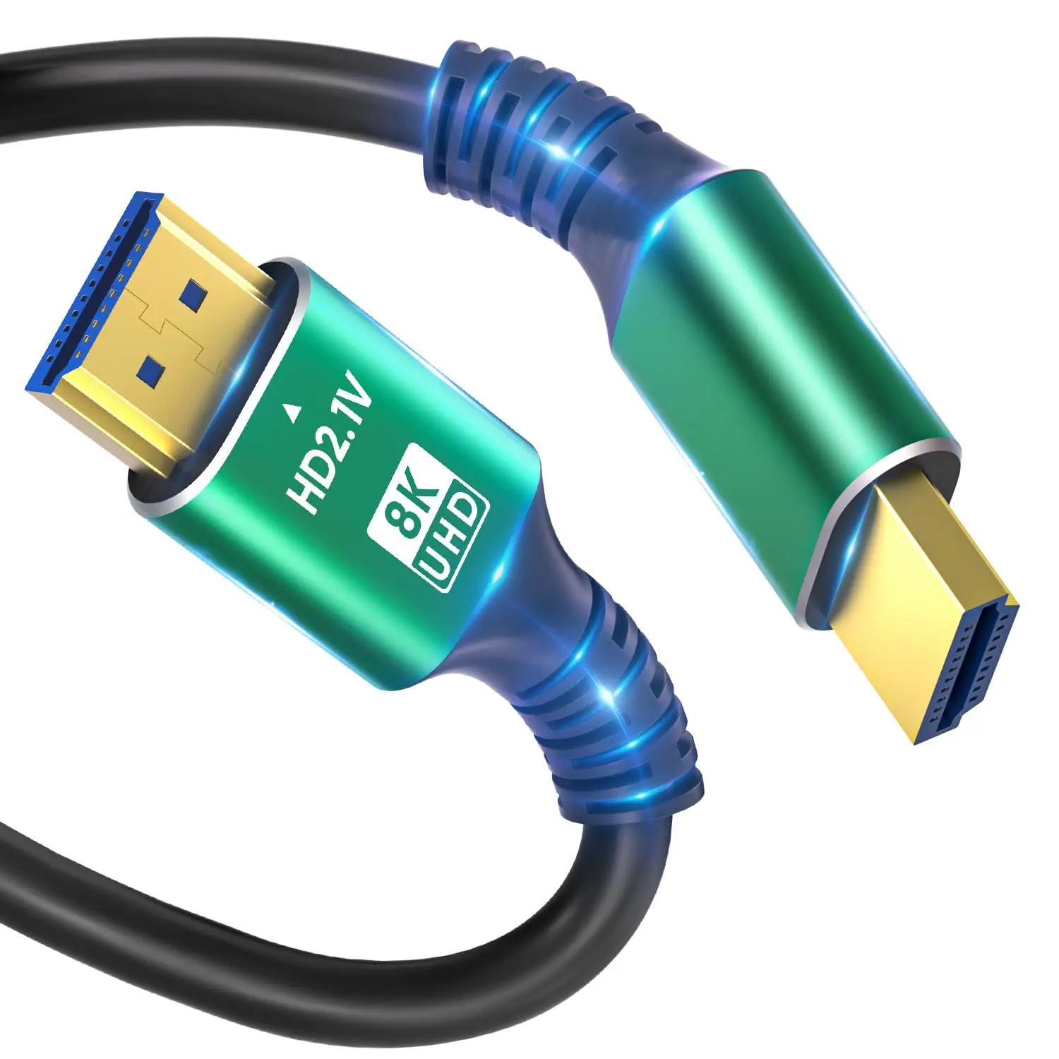 8K 4K 10K HDTV Cable 48Gbps 1.5FT/0.5M, Ultra High Speed 2.1 HDTV Cable Cord-4K@120Hz 8K@60Hz, DTS:X, HDCP 2.2 & 2.3, HDR 10 Compatible with Roku TV/PS5/HDTV/Blu-ray,Protective,HDMI,Android Smart TV Box