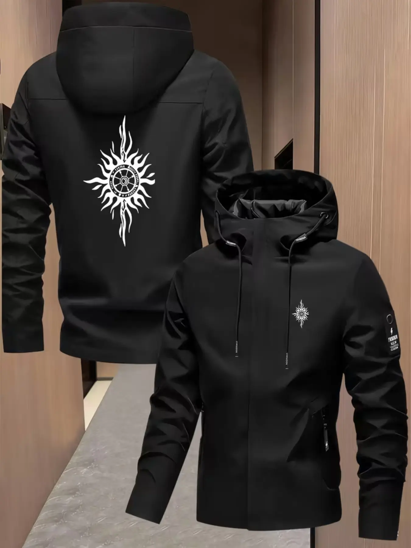Dark Retro Streetwear Windproof Waterproof Hardshell Jacket, High Stretch Breathable, All Seasons, Ideal for Hiking School Work