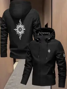 Dark Retro Streetwear Windproof Waterproof Hardshell Jacket, High Stretch Breathable, All Seasons, Ideal for Hiking School Work