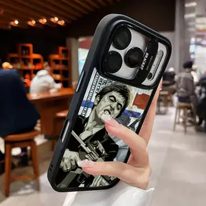 Trendy Magnetic Shockproof Camera Ring Stand Heavy Duty Clear Creative Scar Face Phone Case Compatible With iPhone 17 16 15 14 Plus 13 Pro 12 11 ProMax 17Air 17 ProMax & Samsung S26 S25 Ultra, Camera Lens Protector Phone Accessory