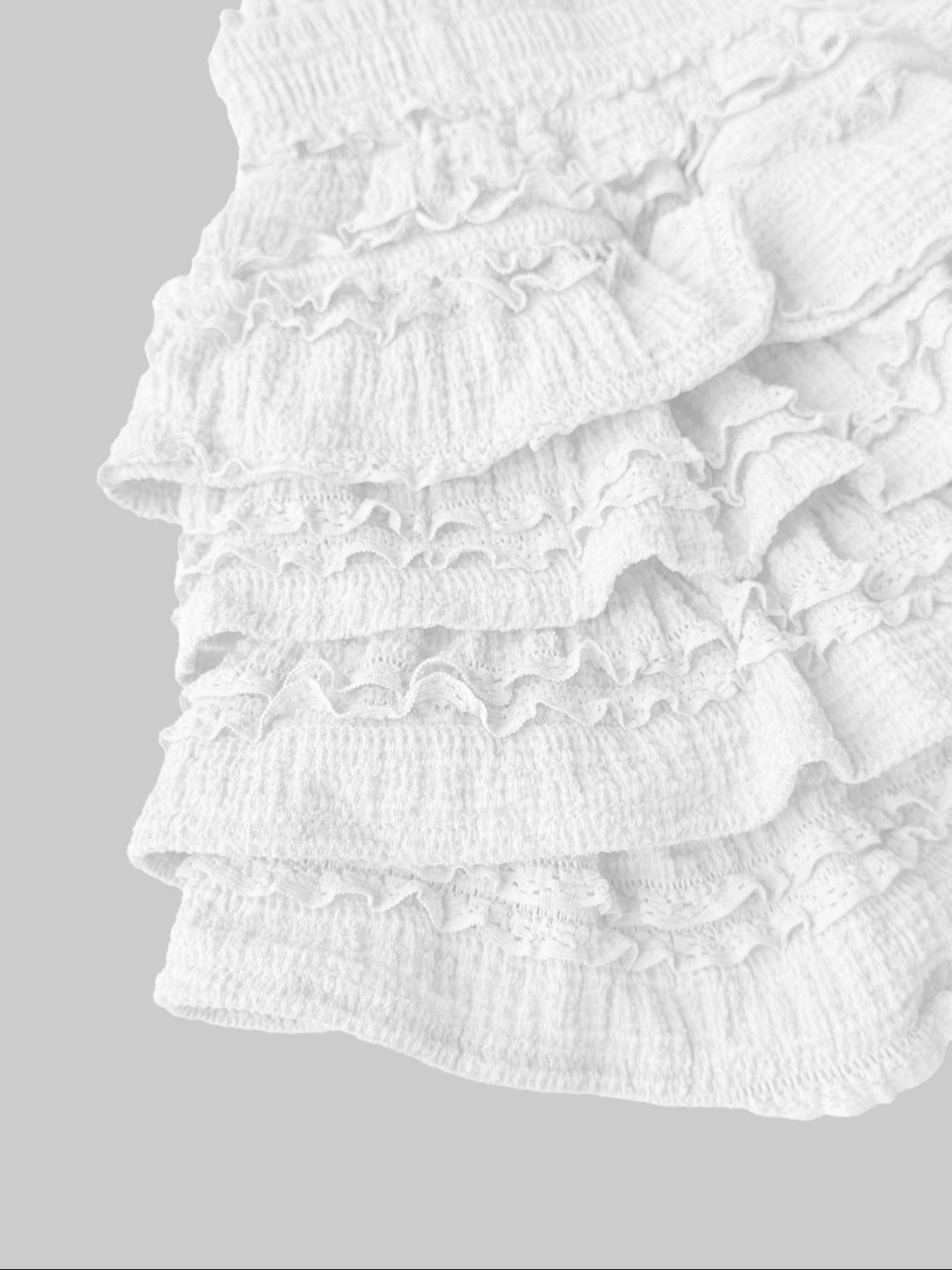 Women's Solid Color Ruffle Trim Skort, Casual Fashion 2 in 1 Mini Skirt for Daily Outdoor Wear, Ladies Bottoms for Summer