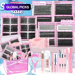 Lash Clusters Kit, Mega/ultra/Dramatic/Volume/Full/Spikes/Fluffy/ Bottom Lashes Clusters Kit WaterProof Lashwith Everything You Need for Beginners and Proficient, DlYat Home Easily, Soft comfortable Easy Apply Natural Lookfor Makeup Daily Life
