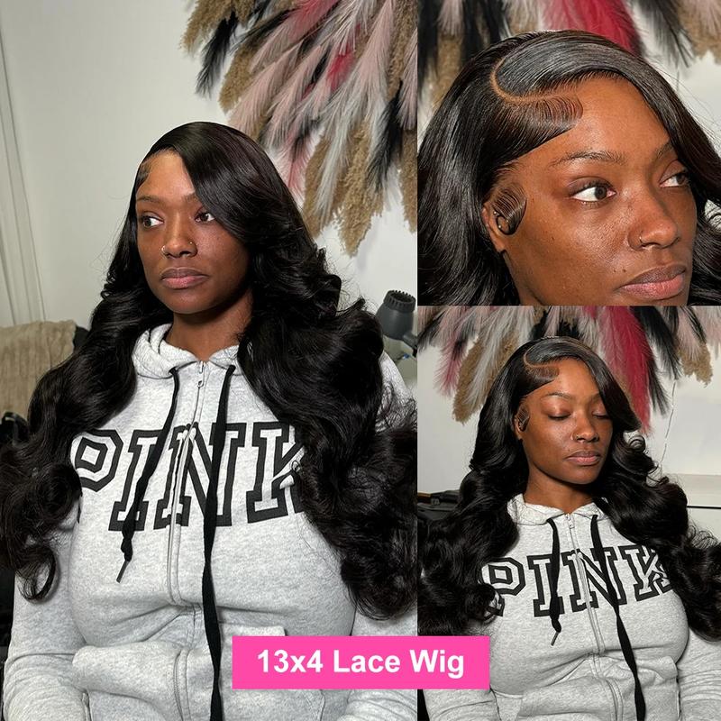 Bling Hair 13x6 Body Wave Lace Front Wigs Human Hair 180 Density HD Transparent Lace Frontal Wigs Human Hair Elastic Drawstring Glueless Wigs Human Hair Wig For Black Women