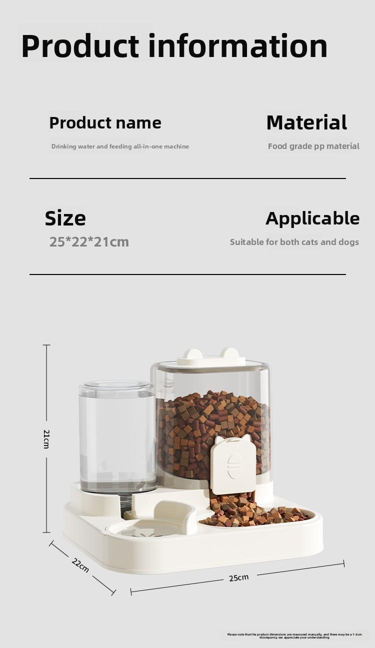 2-in-1 Pet Feeder Water Dispenser for Cats Dogs Dry Wet Separation Automatic Food Water Bowl Dual Use Pet Supplies