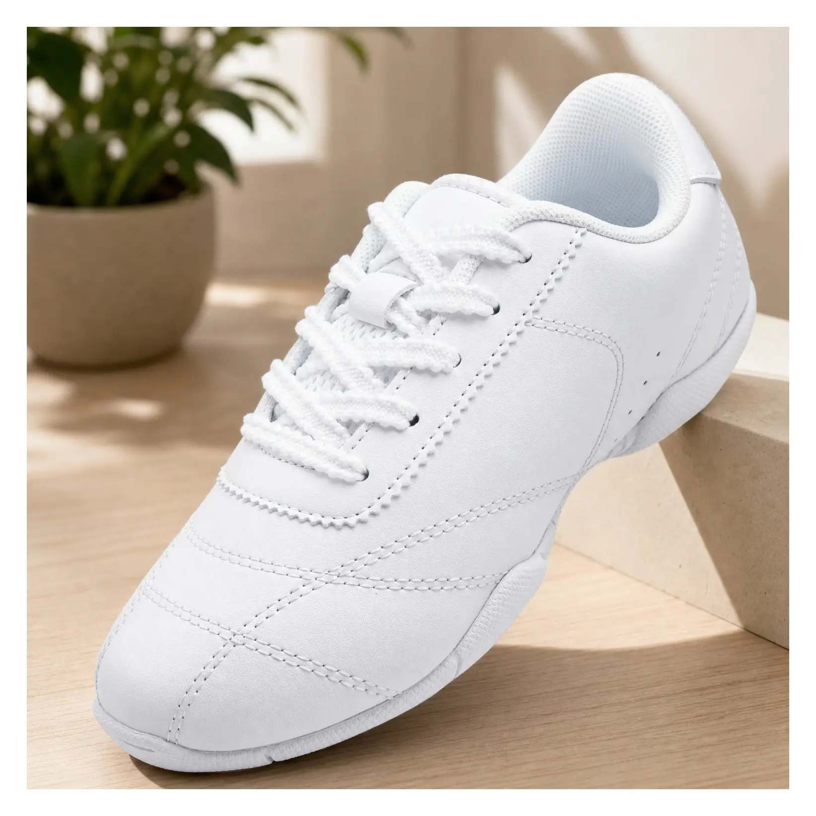 Girls Leather Cheer Shoes Dance Sneakers - Youth Athletic Tennis Shoes for Cheerleading Training, Competition & Practice with Supportive Non-Marking SoleGift