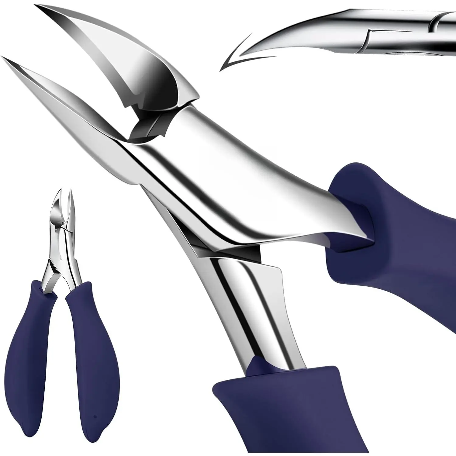 Professional stainless steel pedicure nail clippers, heavy-duty nail clippers suitable for thick nails, unisex foot care toenail clippers tool
