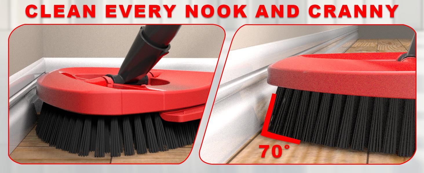 2 Pack Upgrade Scrub Brush Replace Heads Compatible with O Cedar EasyWring 1 Tank Spin Mop,Mop Replacement Scrubber Head Brush,Floor Cleaning Brush,More Layers of Bristles for Bathroom, Deck, Kitchen