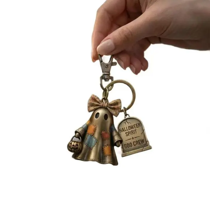 NEW Halloween Boo Crew Ghost Keychain, Cute Spirit Keyring with Premium Gift Box - Spooky Halloween Accessory Gift