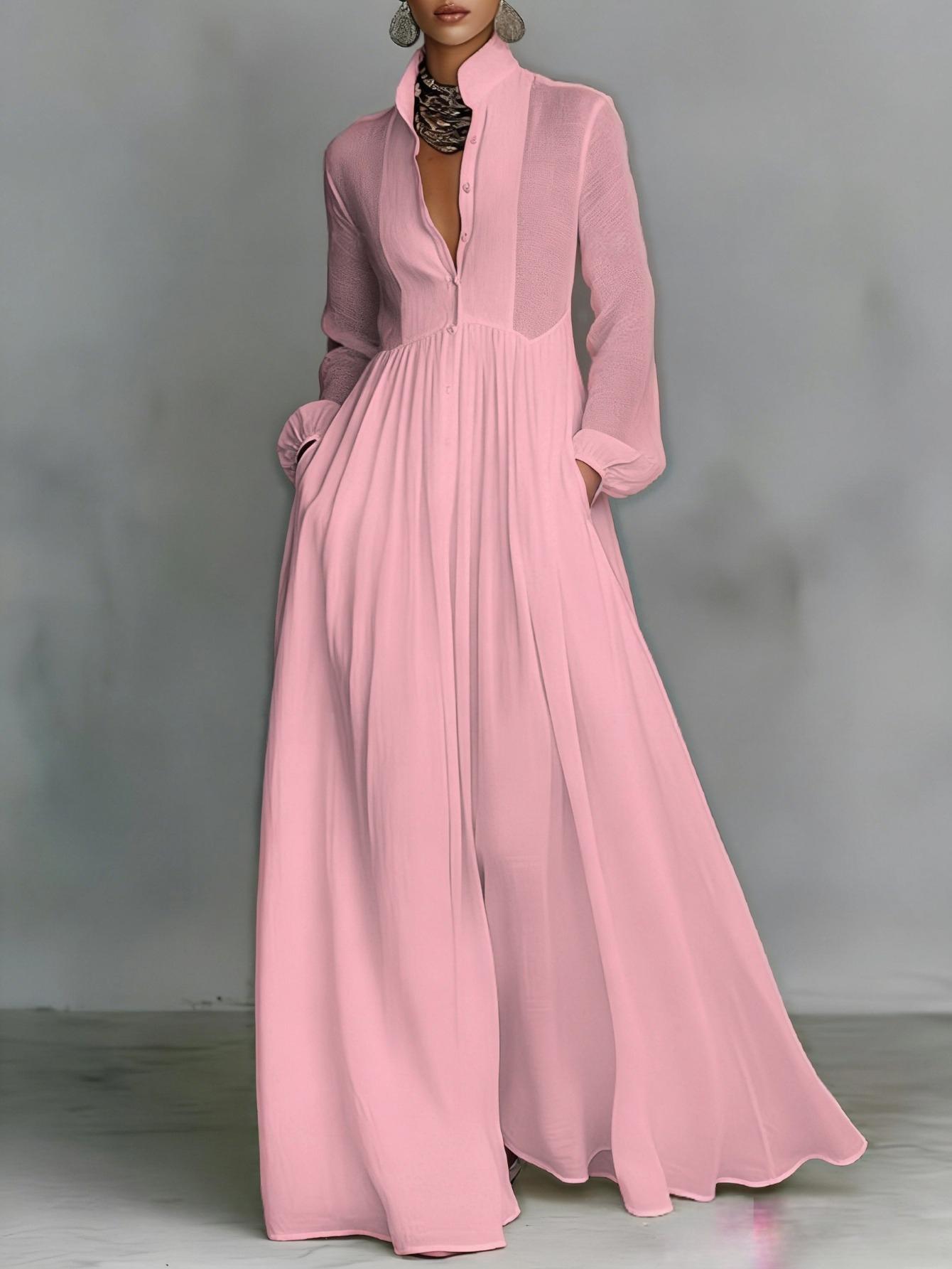 SYHAN 2026 Women's Long-Sleeve Maxi Dress, Mid-Length Skirt & Single-Breasted Shirt 3-Piece Set - Fashionable, Chic, Formal Statement Style Casual Womenswear for Summer Commute