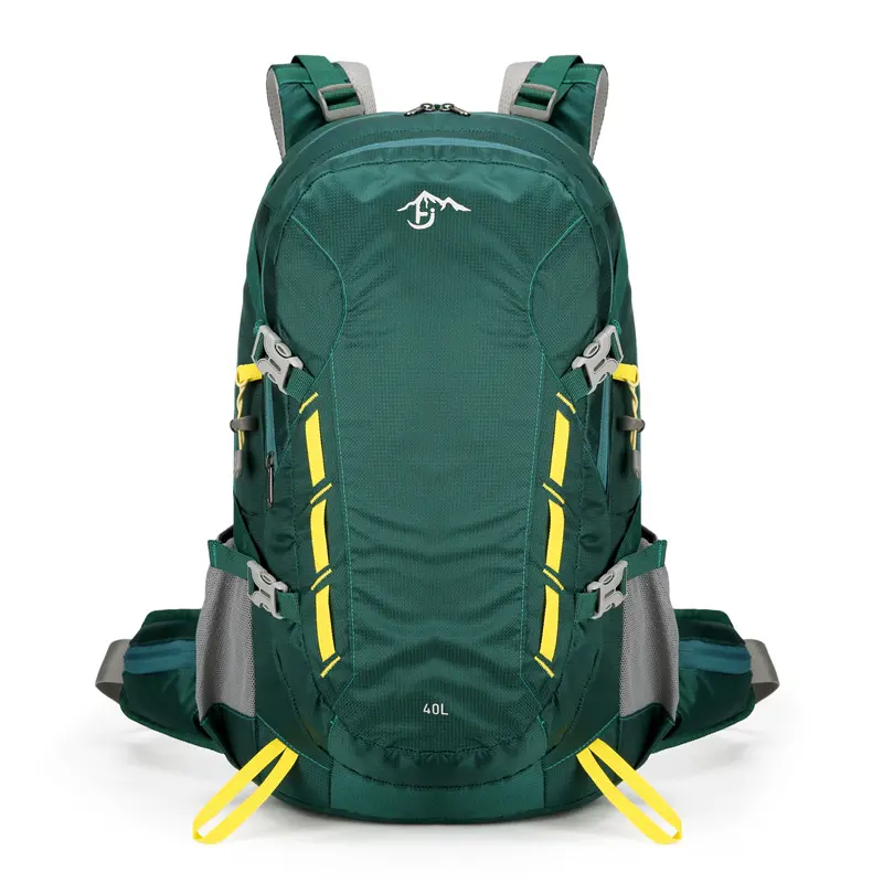 40L Lightweight Water-Resistant Nylon Hiking Backpack, Portable Breathable Outdoor Daypack with Built-In Rain Cover, Hydration Sleeve & External Side Trekking Pole Webbing System for Camping b49065