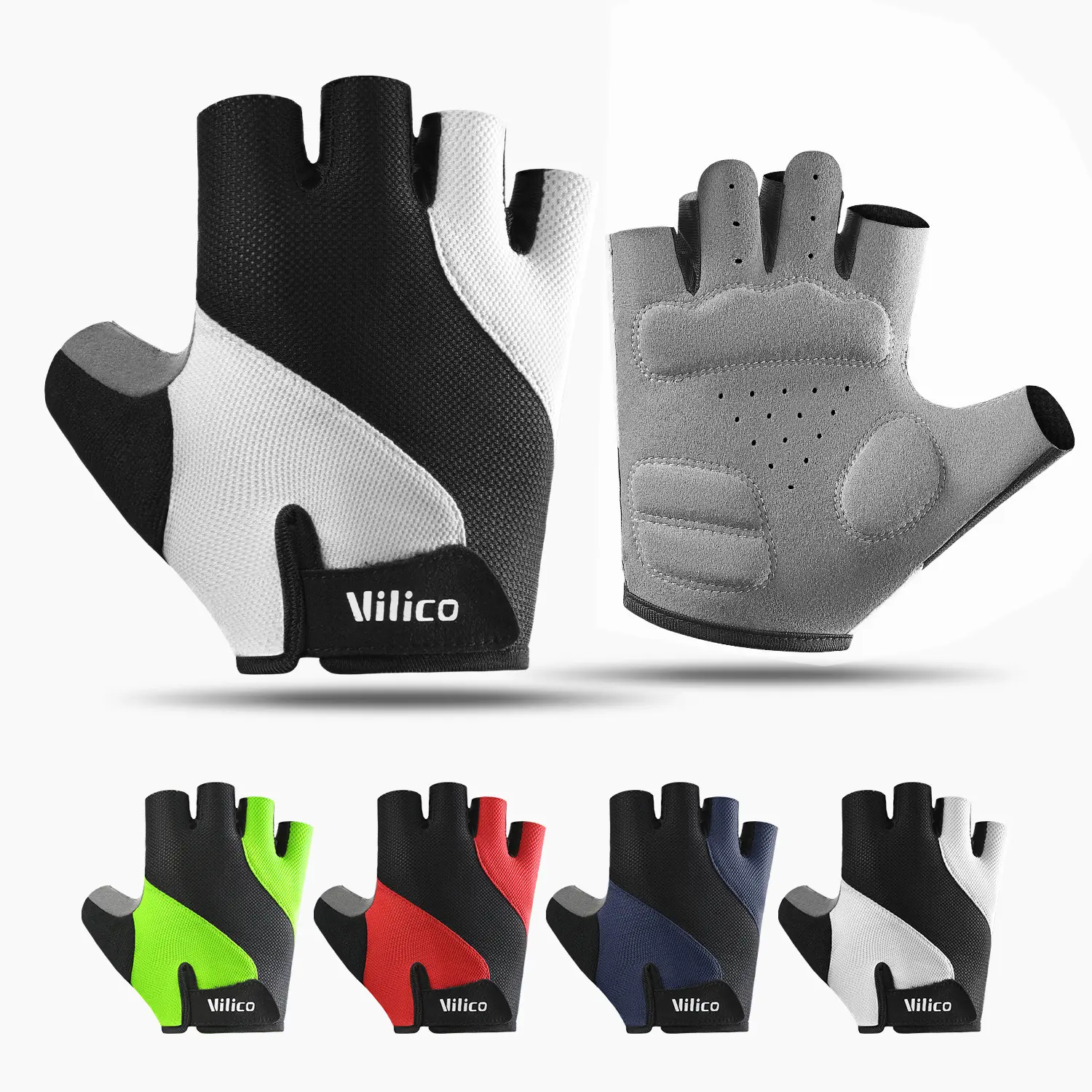 Breathable Mesh Lightweight Half-Finger Sports Gloves for Men’s Road Cycling & Women’s Summer Fitness, Non-Slip, Shock-Absorbing, Standard Sizes