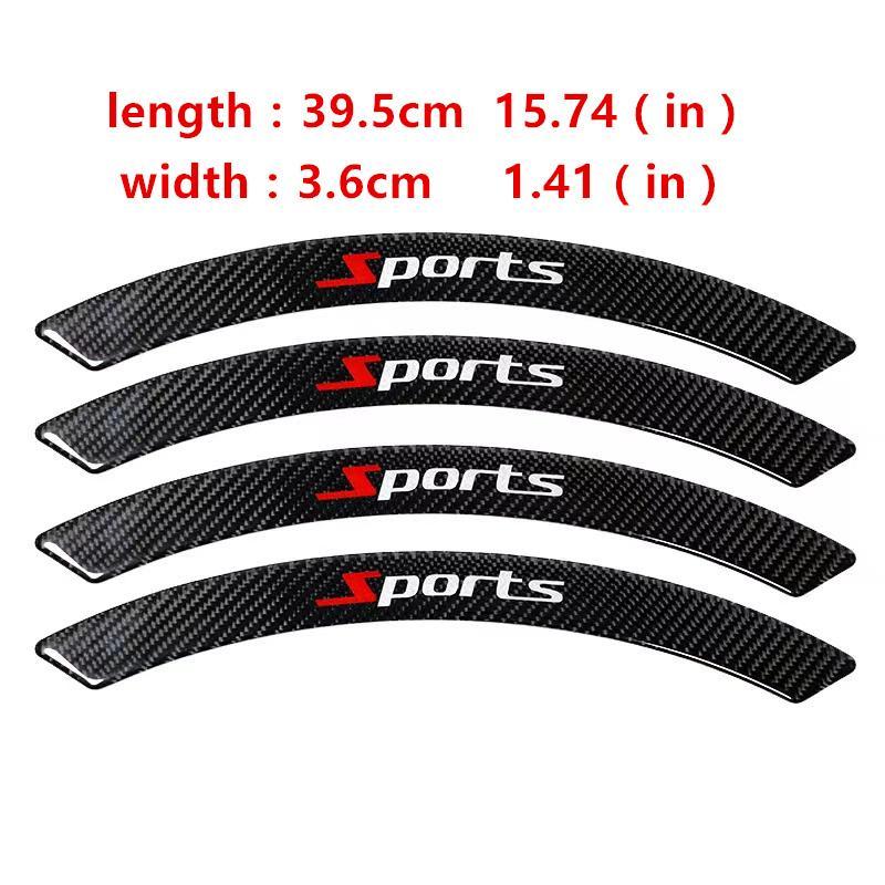 Car Wheel Eyebrow Anti-collision Strip, 4 Counts Carbon Fiber Decorative Strip, Anti-scratch Sticker for Car Wheel Profile, Sticker for Cars, Decal for Cars, Universal Car Exterior Accessories