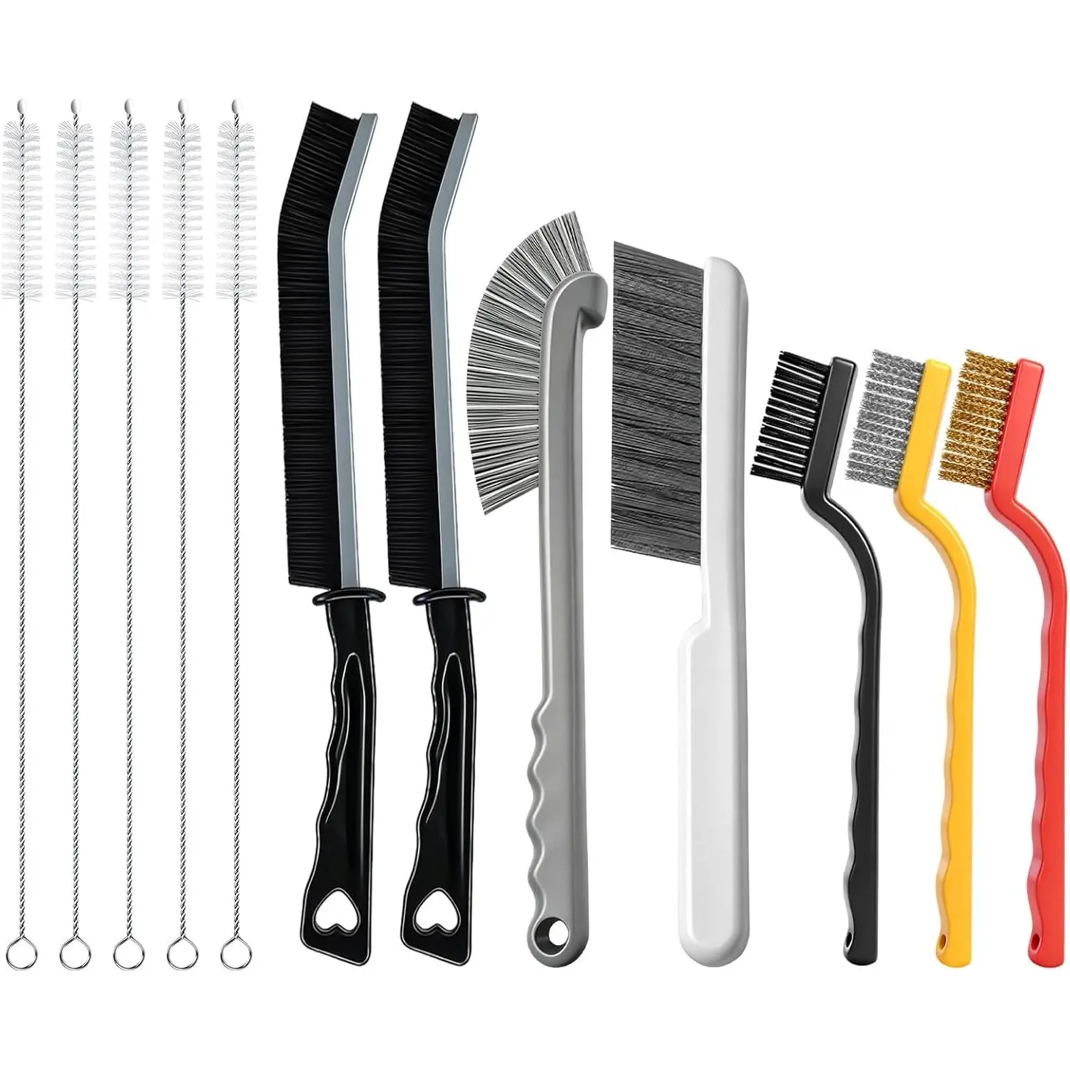 12 count Crevice Cleaning Brush, Straw Cleaner Brush, Hard Bristle Grout Brushes for , Bathroom, Ktichen, Window and Corners