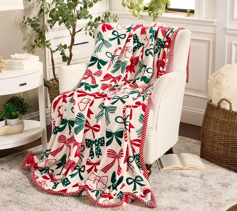 Funny blanket Holiday Printed Throw with Border