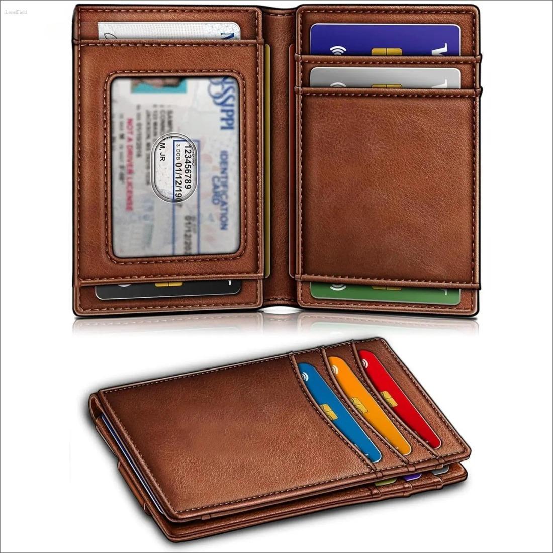 Men’s Magnetic Slim Wallet with Money Clip – RFID Blocking Minimalist Front Pocket Wallet, Compact Secure Large Capacity EDC Wallet for Everyday Carry Travel Business