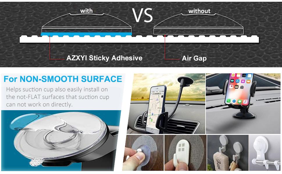 THE WELL KEPT 6 Pcs Clear Adhesive Replacement for Suction Cup Dashboard Phone Mount - Easy to Use, High Bond, Peels Off Without Leaving Residue