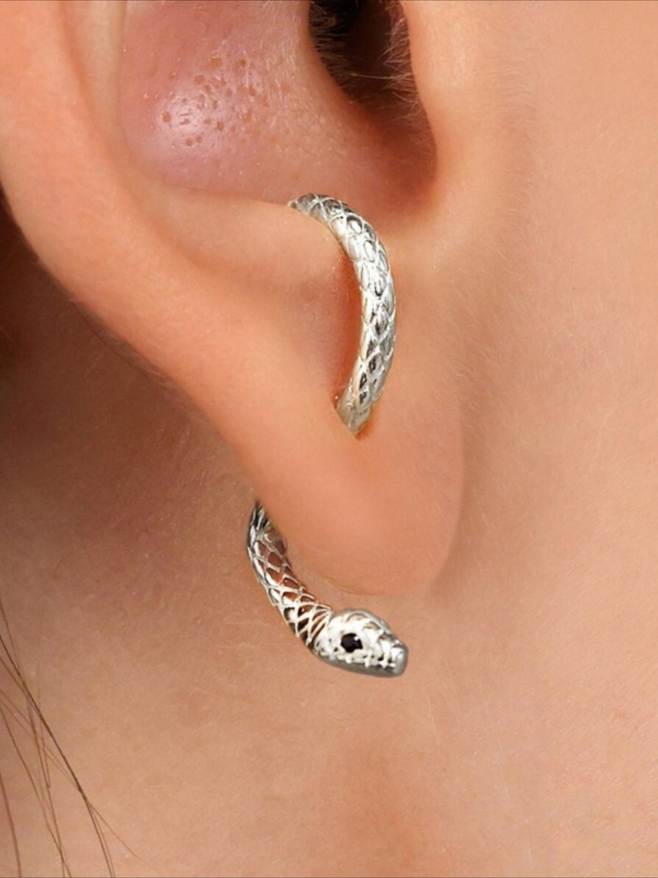 Women's Elegant Snake Design Earrings, Fashionable Jewelry for Party, Daily Clothing Decor, Casual Trendy Jewelry, Trendy All-match & Exquisite Jewelry for Birthday Gift